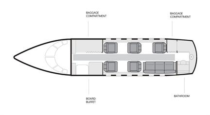 Схема салона Hawker 900XP