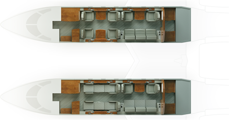 Схема салона Challenger 300